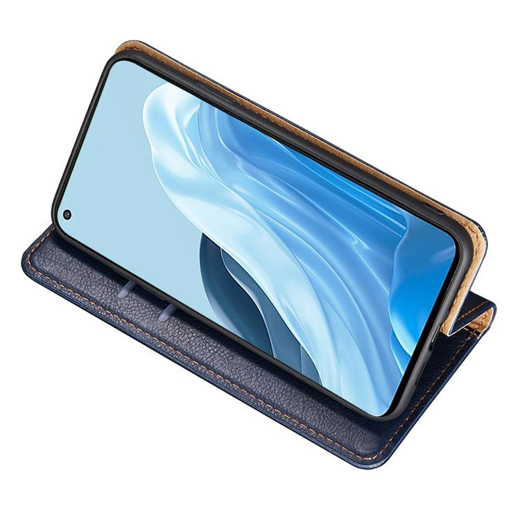 PU Leather Anti-scratch Stand Wallet Case for Honor 70 5G, Magnetic Auto-absorbed Protective Phone Cover - Rose Gold