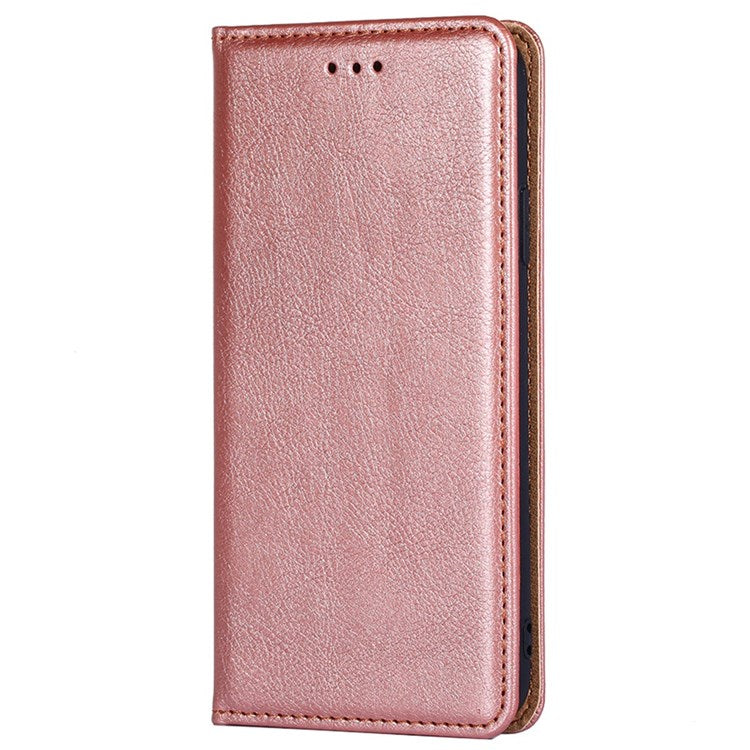 PU Leather Anti-scratch Stand Wallet Case for Honor 70 5G, Magnetic Auto-absorbed Protective Phone Cover - Rose Gold