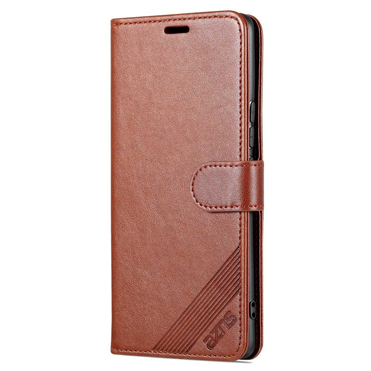 AZNS For Honor 70 Pro 5G Full Covering Anti-fall Phone Cover Textured PU Leather Stand Flip Case Magnetic Closure Shockproof Protective Wallet Case - Brown