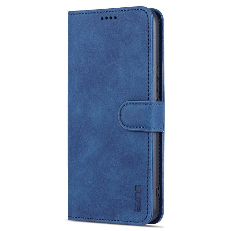 AZNS Stand Phone Case for Honor 70 5G, PU Leather TPU Shockproof Wallet Cover - Blue