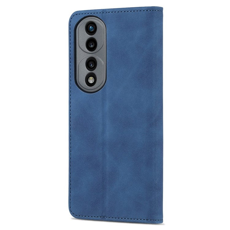 AZNS Stand Phone Case for Honor 70 5G, PU Leather TPU Shockproof Wallet Cover - Blue