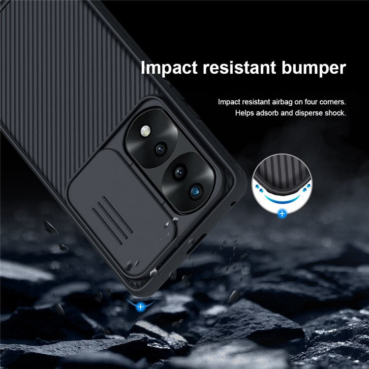 NILLKIN CamShield Pro Series for Honor 70 Pro 5G/70 Pro+ 5G Case Hard PC Soft TPU Scratch-Resistant Non-Slip Phone Protector with Slide Camera Lens Cover - Blue