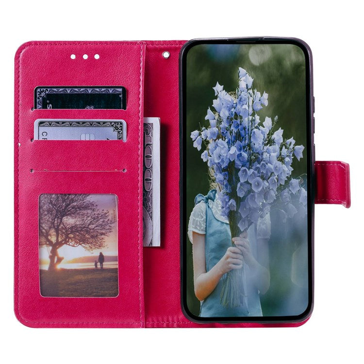 For Honor X30/X9 4G/5G Imprinted Mandala Flower Pattern Wrist Strap Wallet Case PU Leather Stand Feature Flip Cover - Rose