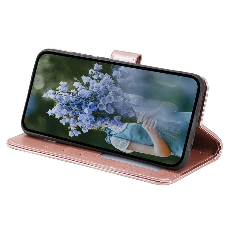 For Honor X30/X9 4G/5G Imprinted Mandala Flower Pattern Wrist Strap Wallet Case PU Leather Stand Feature Flip Cover - Rose Gold