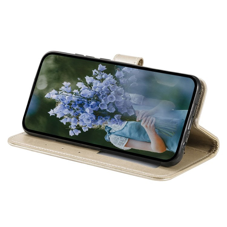For Honor X30/X9 4G/5G Imprinted Mandala Flower Pattern Wrist Strap Wallet Case PU Leather Stand Feature Flip Cover - Gold