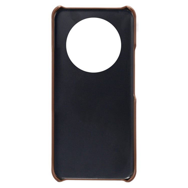 For Honor X40 5G / X9a 5G / Magic5 Lite 5G PU Leather Coated Hard PC Hybrid Phone Case Shockproof Anti-Scratch Dual Card Slots Cover - Brown
