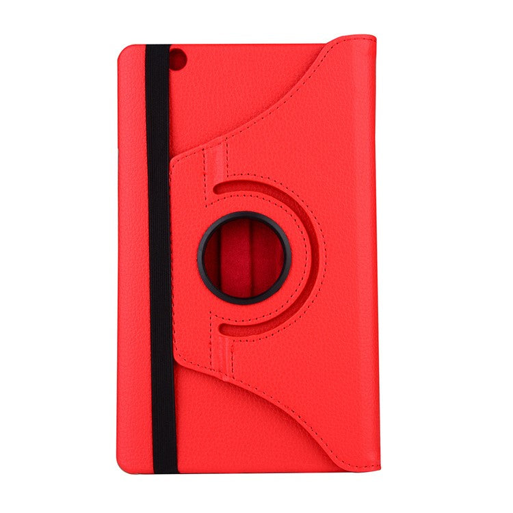 Litchi Grain 360 Degree Rotary Stand Leather Cover for Huawei MediaPad M3 8.4 Inch - Red
