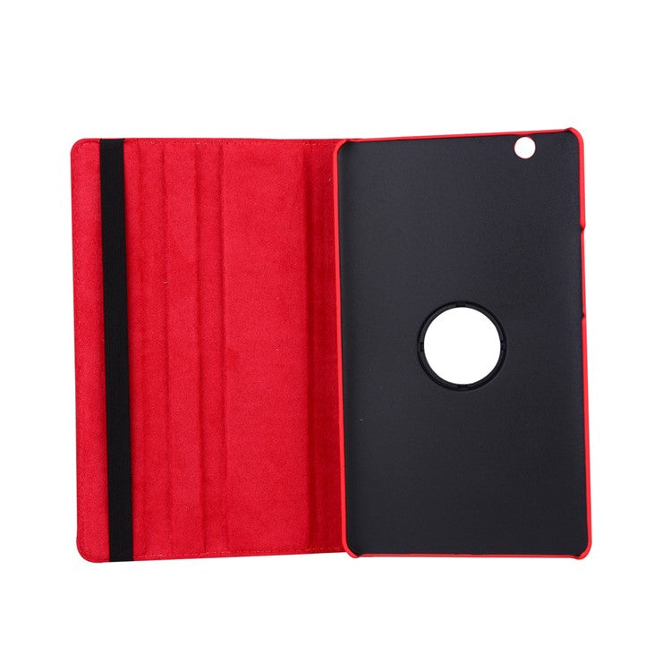 Litchi Grain 360 Degree Rotary Stand Leather Cover for Huawei MediaPad M3 8.4 Inch - Red