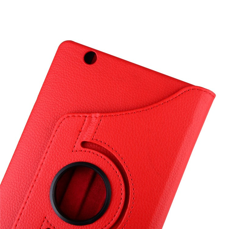 Litchi Grain 360 Degree Rotary Stand Leather Cover for Huawei MediaPad M3 8.4 Inch - Red