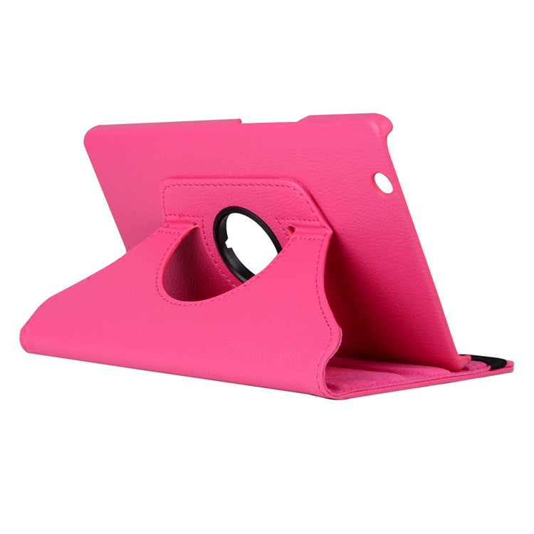 Litchi Grain 360 Degree Rotary Stand PU Leather Case for Huawei MediaPad M3 8.4 Inch - Rose