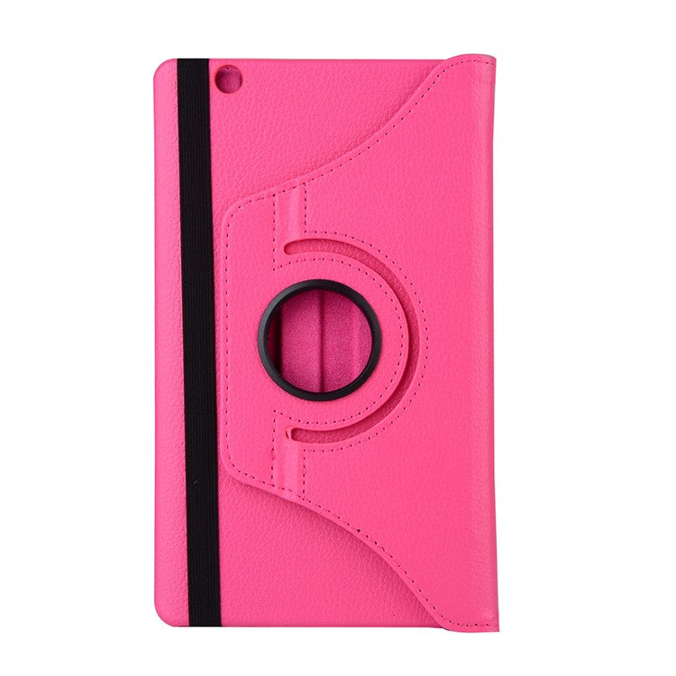 Litchi Grain 360 Degree Rotary Stand PU Leather Case for Huawei MediaPad M3 8.4 Inch - Rose