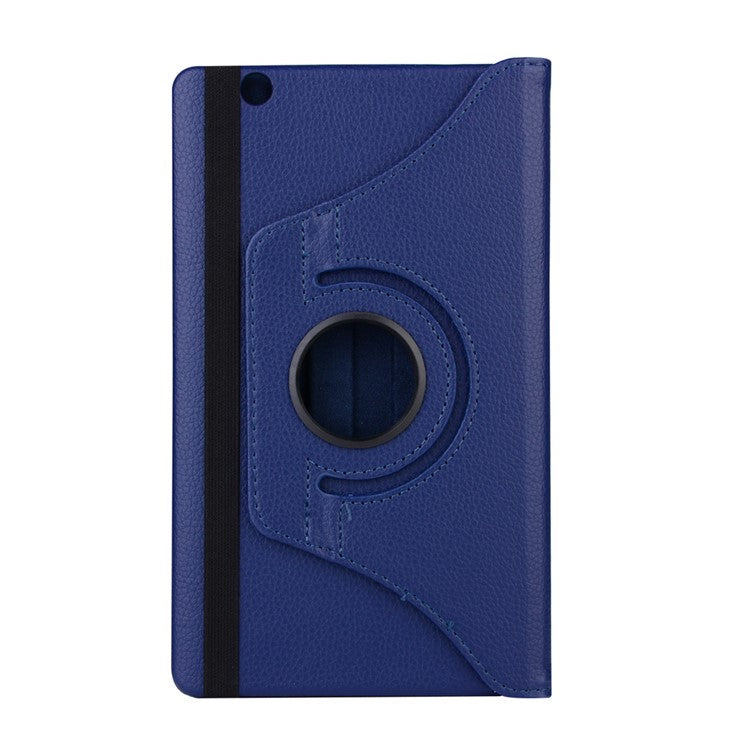 Litchi Grain PU Leather Cover Case for Huawei MediaPad M3 8.4 Inch - Dark Blue