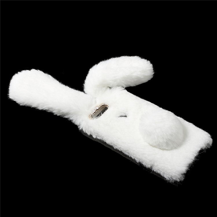 Bunny Shape Fluffy Warm Fur TPU Back Case for Huawei Honor 8 - White