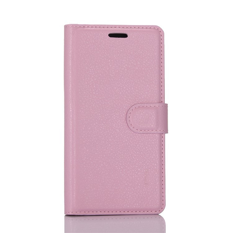 For Huawei P10 Litchi Skin Leather Stand Cover with Separated Wallet Design Anti-Collision Protection - Pink