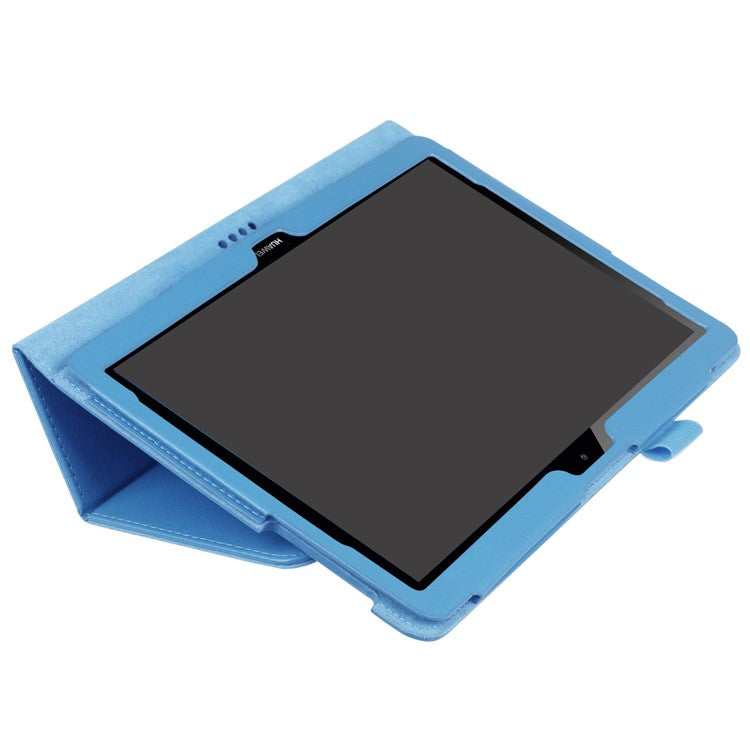 For Huawei MediaPad T3 10 Anti-Scratch Stylish Shockproof Litchi Skin Leather Case with Supporting Stand - Blue