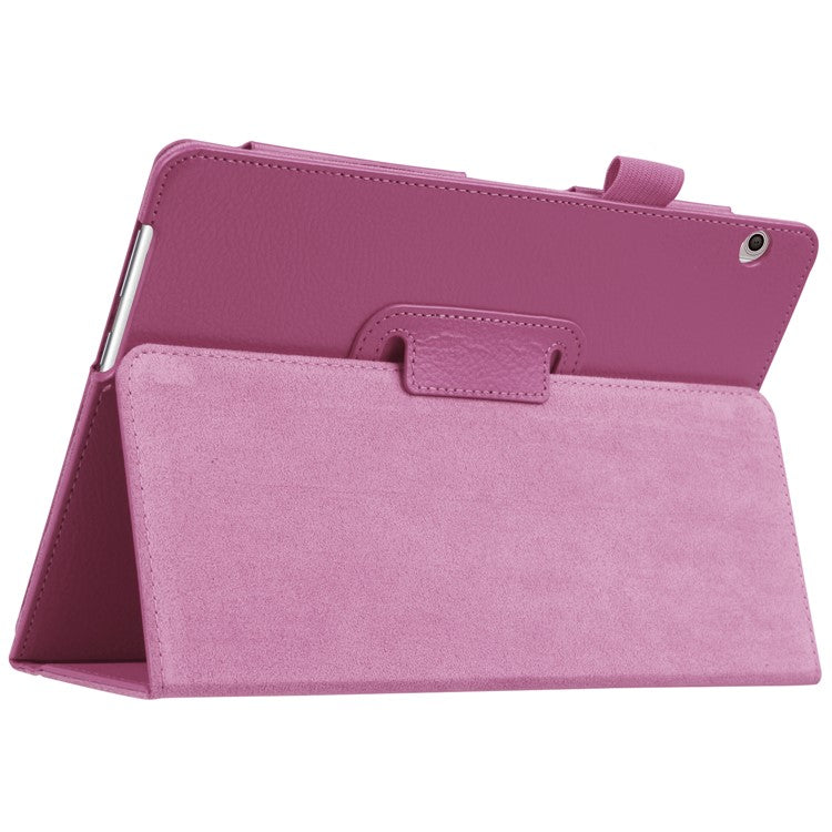 For Huawei MediaPad T3 10 Anti-Scratch Stylish Shockproof Litchi Skin Leather Case with Supporting Stand - Purple