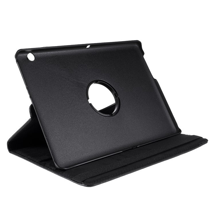 For Huawei MediaPad T3 10 Litchi Skin Leather 360 Degree Rotary Stand Multi-Angle Support Tablet Case - Black