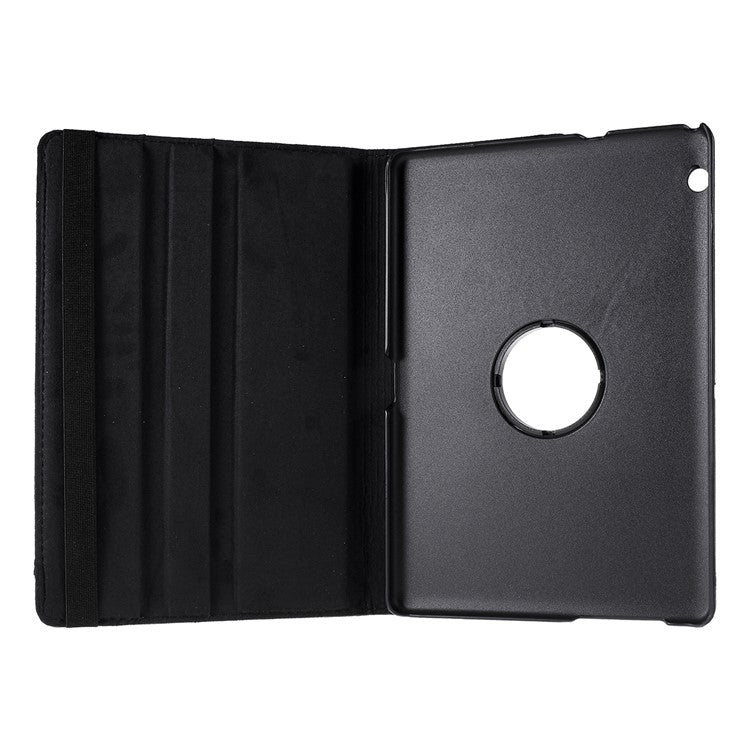 For Huawei MediaPad T3 10 Litchi Skin Leather 360 Degree Rotary Stand Multi-Angle Support Tablet Case - Black