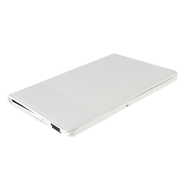 For Huawei MediaPad T3 10 Litchi Skin Leather 360 Degree Rotary Stand Multi-Angle Support Tablet Case - White