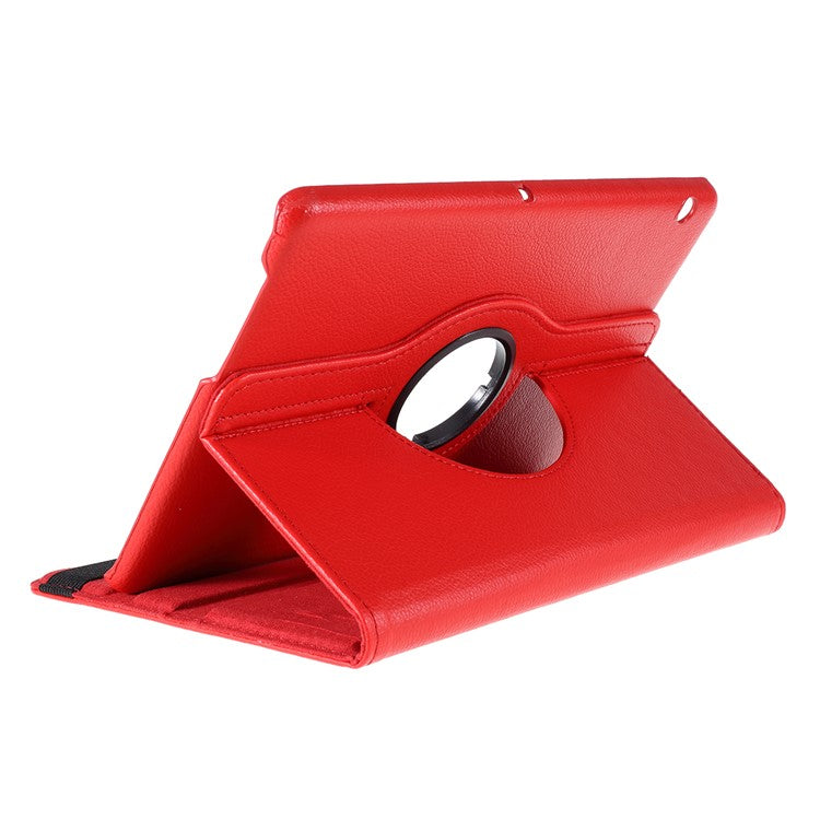 For Huawei MediaPad T3 10 Litchi Skin Leather 360 Degree Rotary Stand Multi-Angle Support Tablet Case - Red