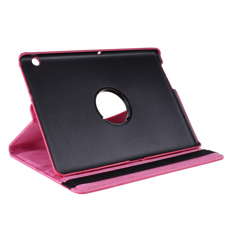 For Huawei MediaPad T3 10 Litchi Skin Leather 360 Degree Rotary Stand Multi-Angle Support Tablet Case - Rose