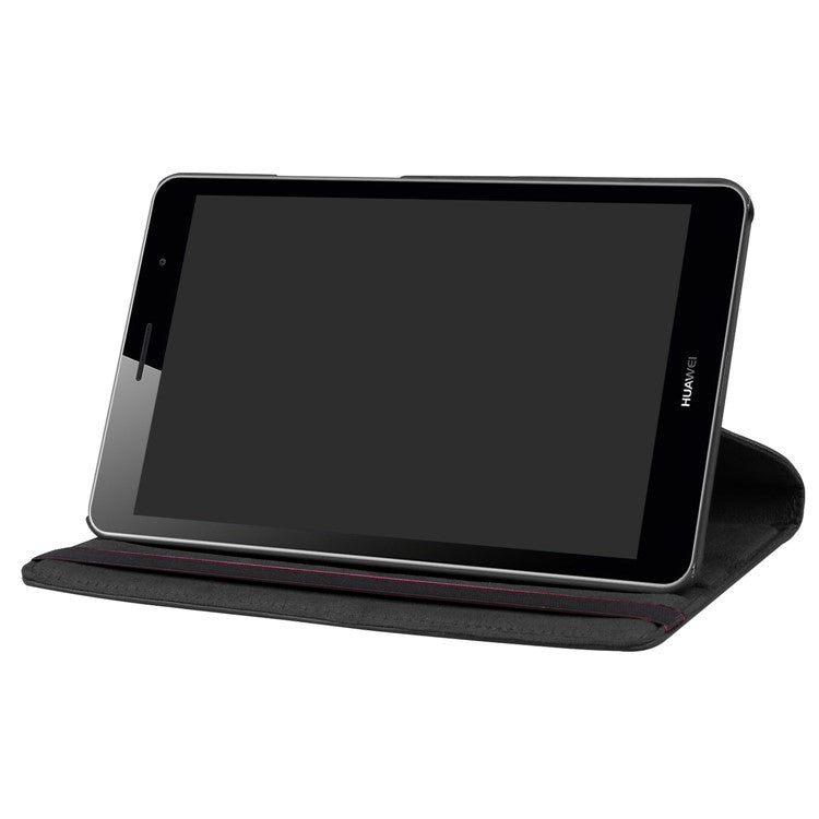 Litchi Skin Leather 360 Degree Rotary Stand Tablet Case for Huawei MediaPad T3 8.0 - Black