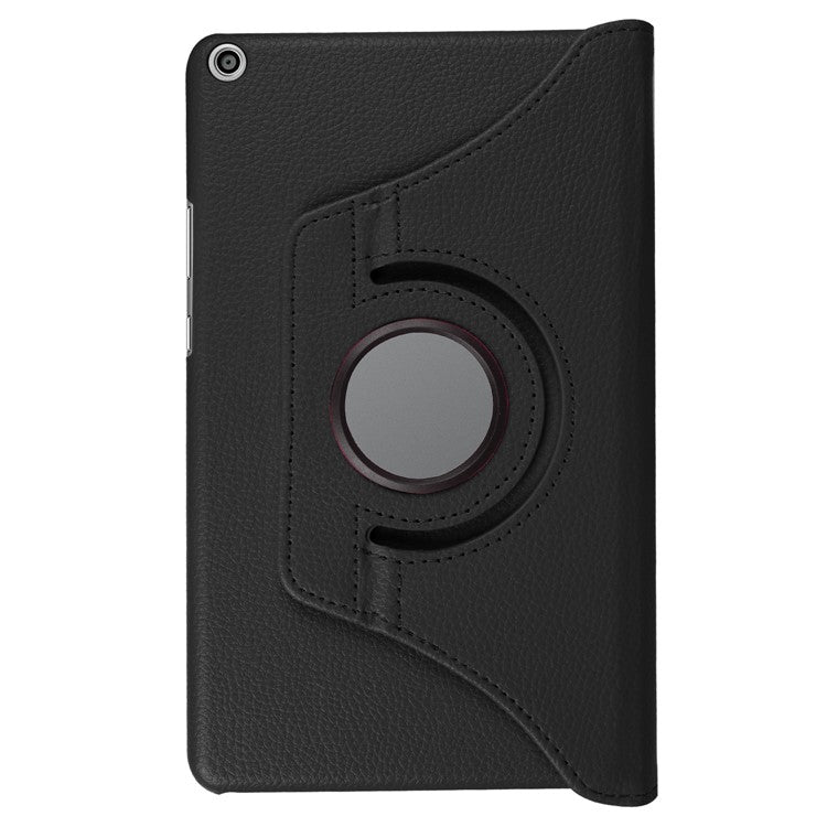 Litchi Skin Leather 360 Degree Rotary Stand Tablet Case for Huawei MediaPad T3 8.0 - Black
