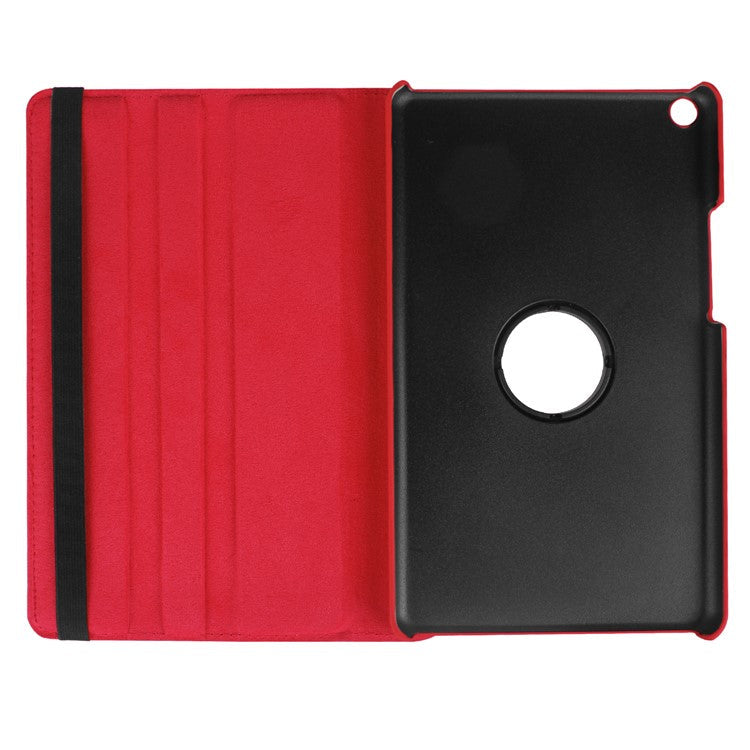 Litchi Skin Leather 360 Degree Rotary Stand Tablet Cover for Huawei MediaPad T3 8.0 - Red