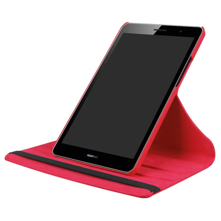 Litchi Skin Leather 360 Degree Rotary Stand Tablet Cover for Huawei MediaPad T3 8.0 - Red