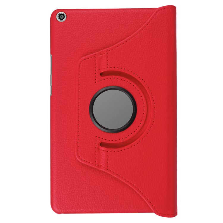 Litchi Skin Leather 360 Degree Rotary Stand Tablet Cover for Huawei MediaPad T3 8.0 - Red