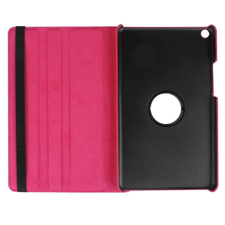 Litchi Skin Leather 360 Degree Rotary Stand Tablet Shell for Huawei MediaPad T3 8.0 - Rose