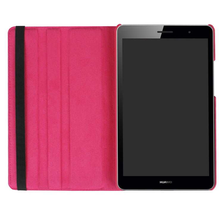 Litchi Skin Leather 360 Degree Rotary Stand Tablet Shell for Huawei MediaPad T3 8.0 - Rose