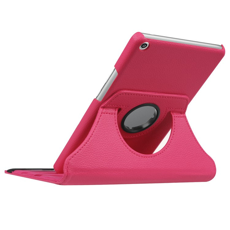 Litchi Skin Leather 360 Degree Rotary Stand Tablet Shell for Huawei MediaPad T3 8.0 - Rose