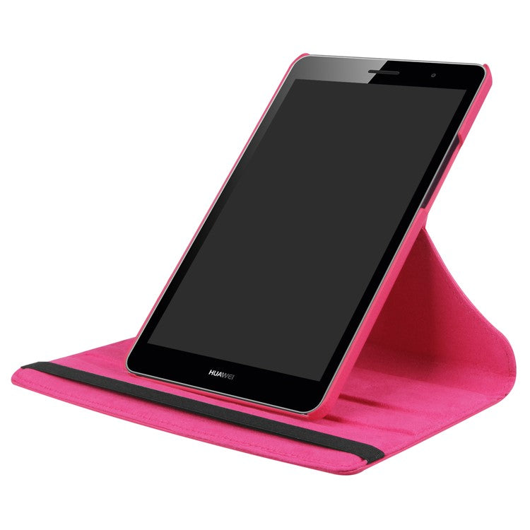 Litchi Skin Leather 360 Degree Rotary Stand Tablet Shell for Huawei MediaPad T3 8.0 - Rose