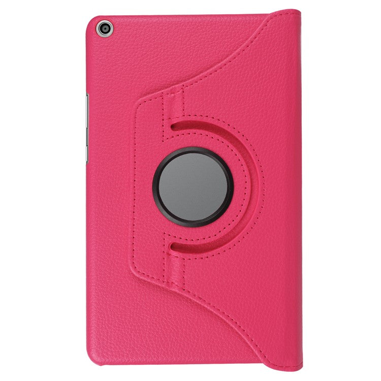 Litchi Skin Leather 360 Degree Rotary Stand Tablet Shell for Huawei MediaPad T3 8.0 - Rose