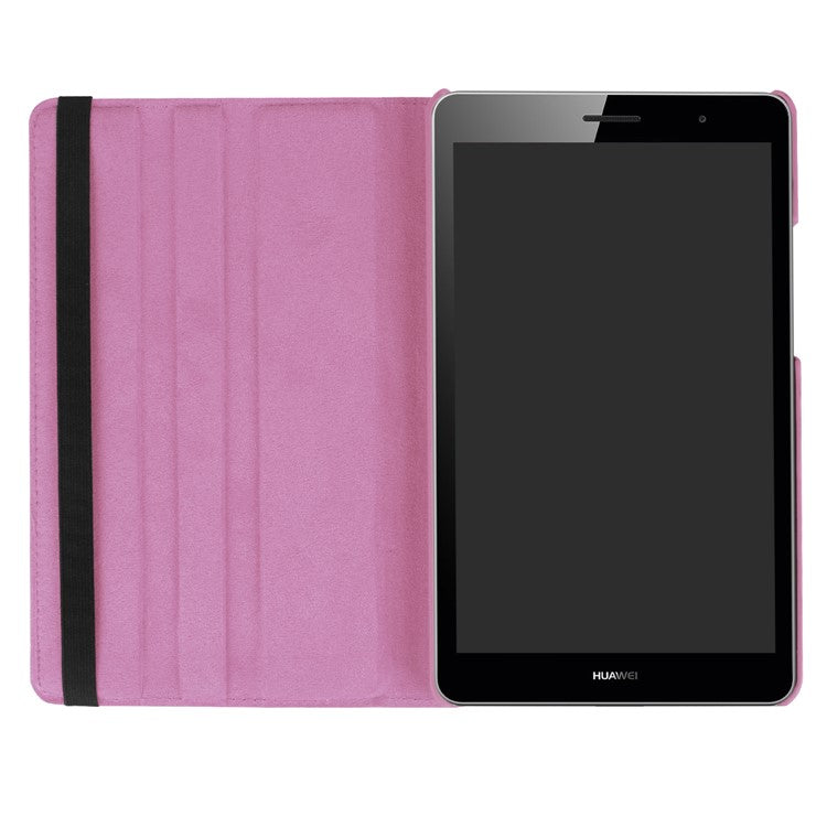 Litchi Skin Leather 360 Degree Rotary Stand Tablet Protective Case for Huawei MediaPad T3 8.0 - Pink