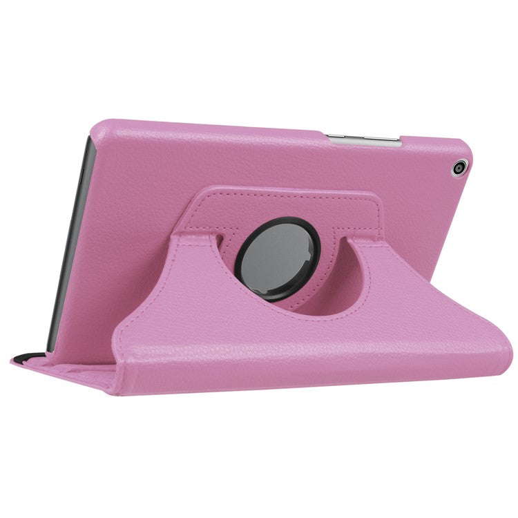 Litchi Skin Leather 360 Degree Rotary Stand Tablet Protective Case for Huawei MediaPad T3 8.0 - Pink