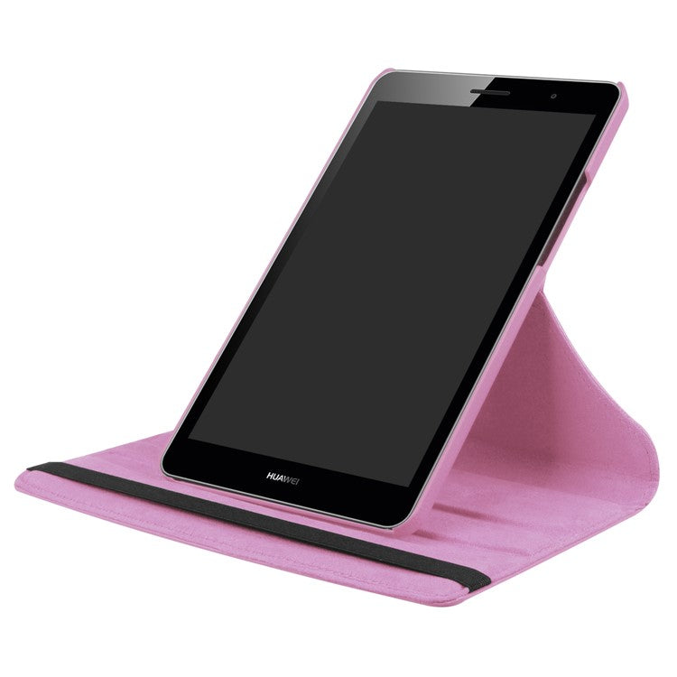 Litchi Skin Leather 360 Degree Rotary Stand Tablet Protective Case for Huawei MediaPad T3 8.0 - Pink