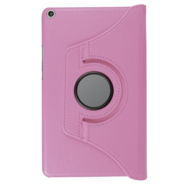 Litchi Skin Leather 360 Degree Rotary Stand Tablet Protective Case for Huawei MediaPad T3 8.0 - Pink