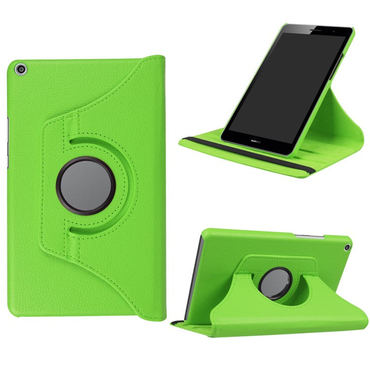 Litchi Skin Leather 360 Degree Rotary Stand Tablet Protective Cover for Huawei MediaPad T3 8.0 - Green
