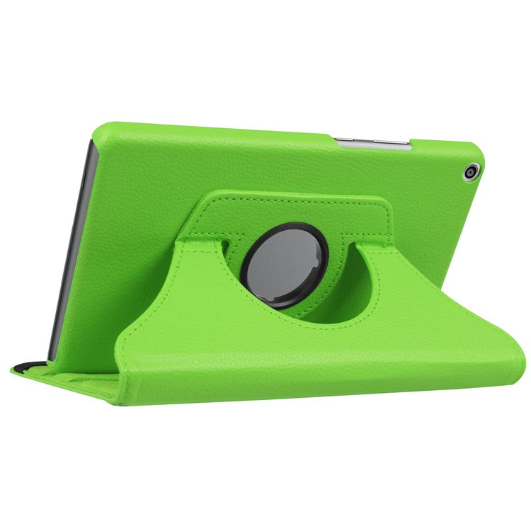 Litchi Skin Leather 360 Degree Rotary Stand Tablet Protective Cover for Huawei MediaPad T3 8.0 - Green