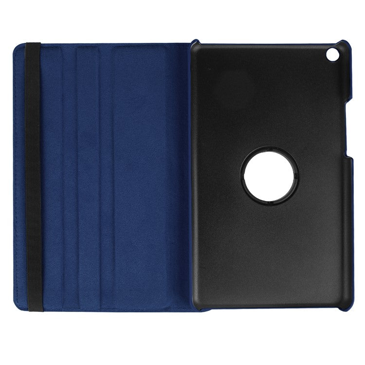 Litchi Skin Leather Tablet Case with 360 Degree Rotary Stand for Huawei MediaPad T3 8.0 - Dark Blue
