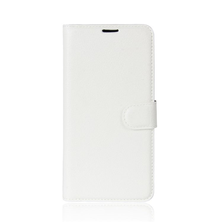 For Huawei Honor 9 Litchi Texture PU Leather Wallet Stand Phone Case Shell - White