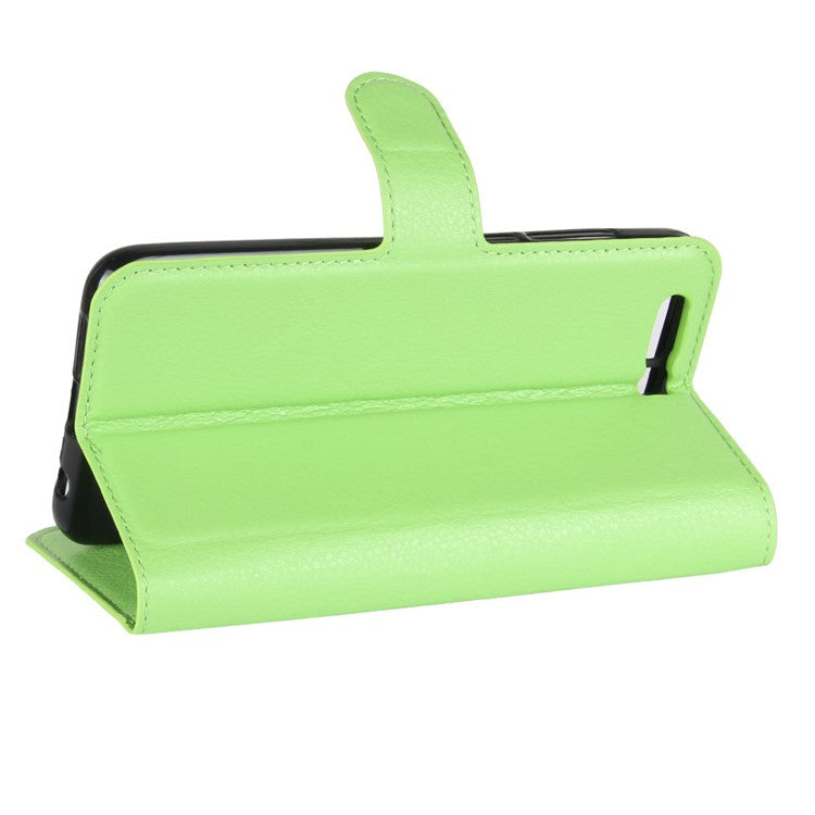 For Huawei Honor 9 Litchi Texture PU Leather Wallet Stand Phone Case Shell - Green