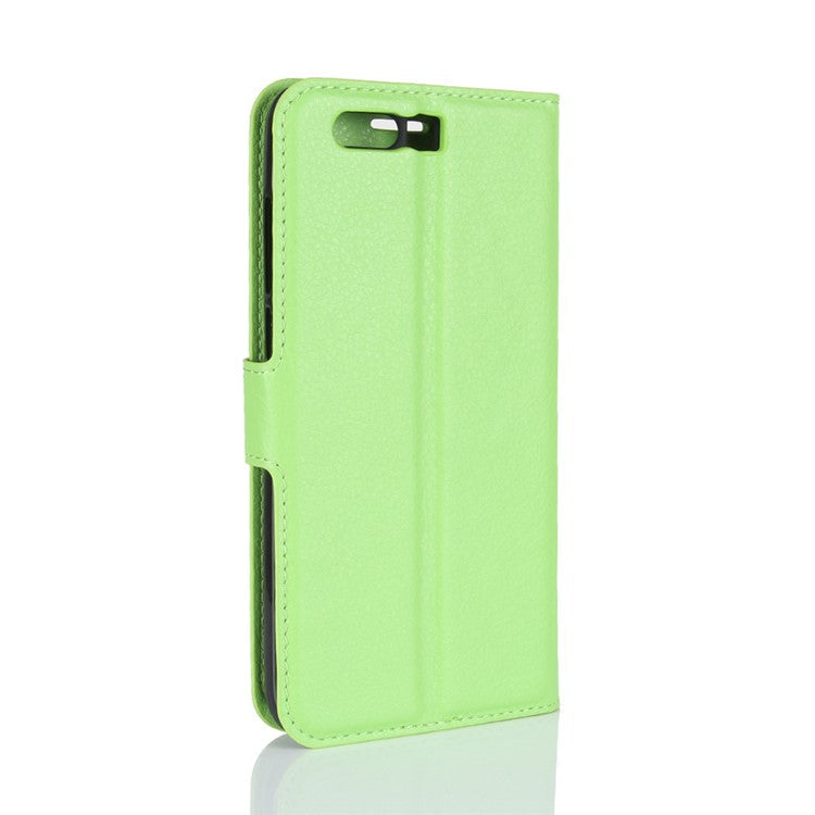 For Huawei Honor 9 Litchi Texture PU Leather Wallet Stand Phone Case Shell - Green