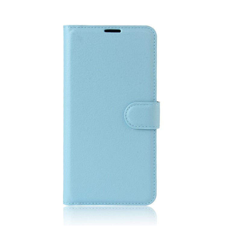 For Huawei Y5 (2017) / Y6 (2017) Litchi Texture PU Leather Card Slots Stand Phone Protection Case - Blue