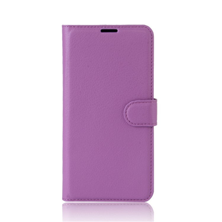 For Huawei Y5 (2017) / Y6 (2017) Litchi Texture PU Leather Card Slots Stand Phone Protection Shell - Purple