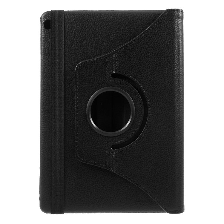 For Huawei MediaPad M3 Lite 10 (10.1 Inch) Litchi Grain 360 Degree Rotary Stand Leather Case - Black