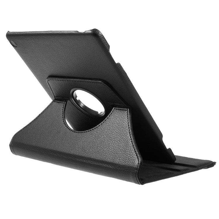 For Huawei MediaPad M3 Lite 10 (10.1 Inch) Litchi Grain 360 Degree Rotary Stand Leather Case - Black