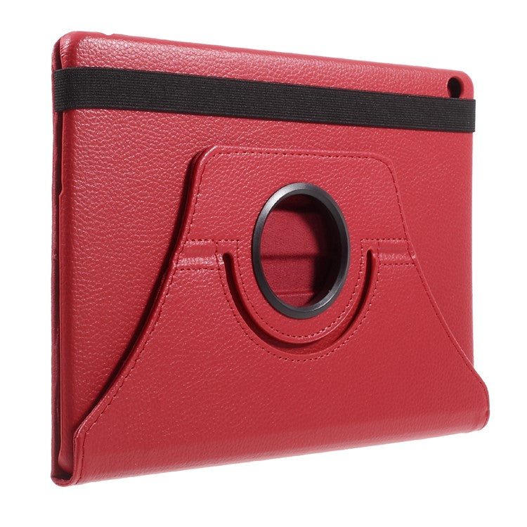 Litchi Texture 360° Swivel Leather Stand Cover for Huawei MediaPad M3 Lite 10 (10.1 Inch) - Red